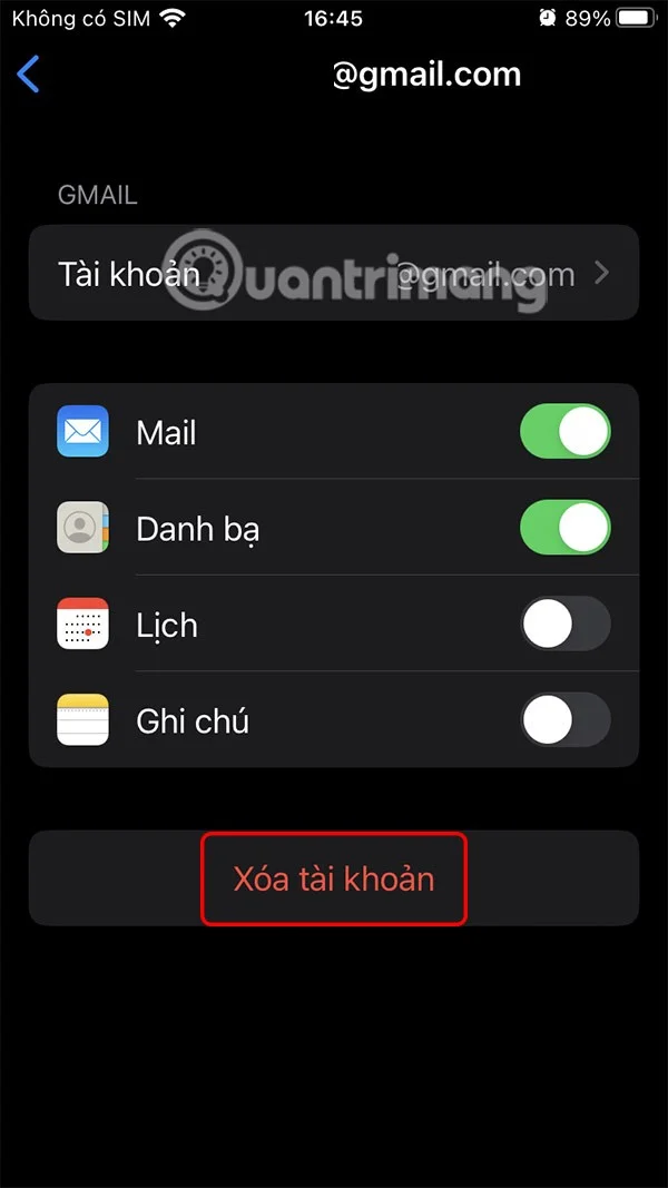 Οδηγίες για αποσύνδεση από το Mail στο iPhone