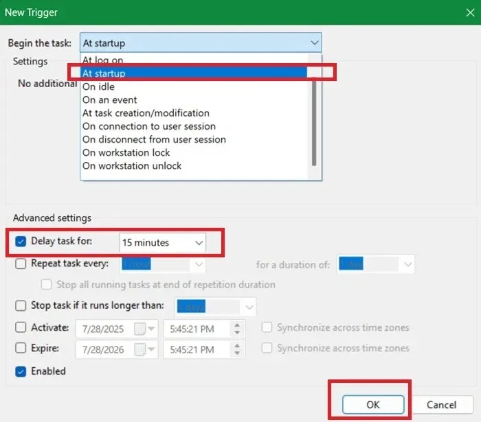 Kako zagnati načrtovana opravila z zakasnitvijo v sistemu Windows