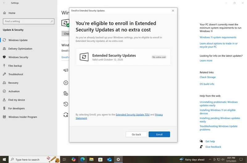 Jak získat další rok bezplatných aktualizací Windows 10