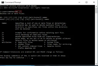 Použití CMD k odstranění velkých složek ve Windows