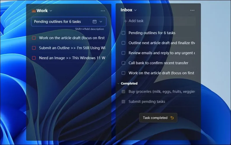 Jak používat desktopový widget TickTick místo úkolových aplikací