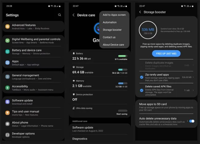 Kako sprostiti prostor v sistemu Android