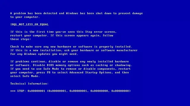 Як виправити помилку IRQL NOT LESS OR EQUAL у Windows