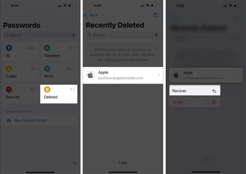 Как да възстановите изтрита парола на iPhone