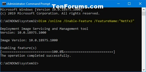 Navodila za namestitev ogrodja .NET Framework 3.5 v sistemu Windows 10