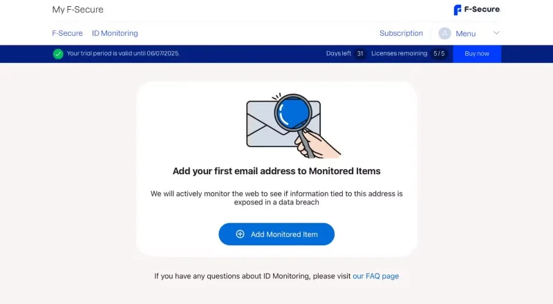 Zjistěte více o službě sledování dark webu F-Secure ID Protection