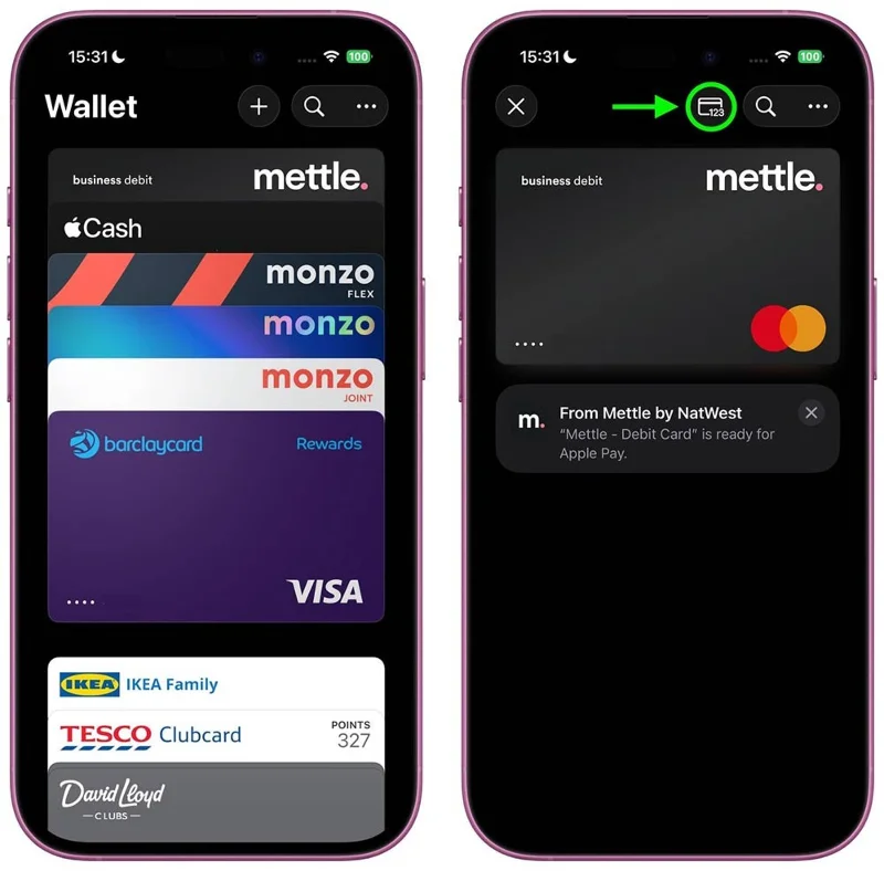 Инструкции за запазване на информация за банкова карта в iPhone Wallet
