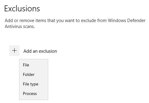 Kako dodati izjeme v programu Windows Defender v sistemu Windows 10