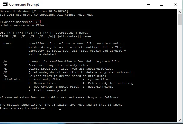 Brug af CMD til at slette store mapper i Windows