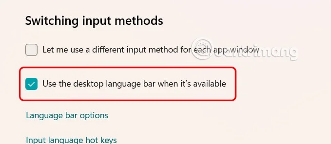 Sådan aktiverer/deaktiverer du sproglinjen i Windows 11