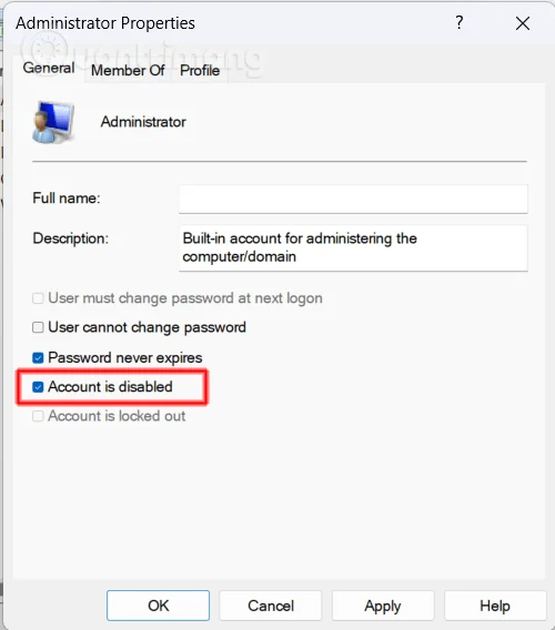 Omogočanje ali onemogočanje vgrajenega skrbniškega računa v sistemu Windows