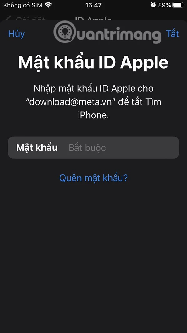 Οδηγίες για αποσύνδεση από το Mail στο iPhone