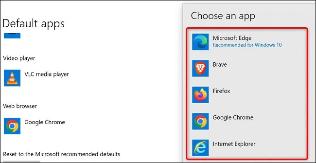 Sådan ændrer du standardbrowseren i Windows 10