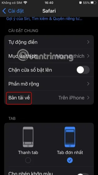 Jak změnit umístění stahování v prohlížeči Safari na iPhone