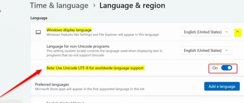 Sådan aktiverer du Unicode UTF-8 i Windows 11