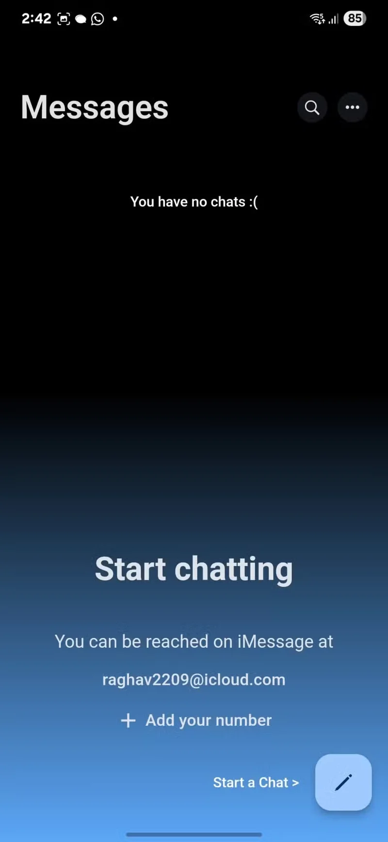 Kako pošiljati sporočila prek iMessage v napravah Android