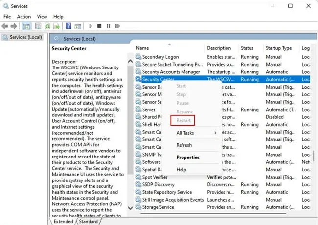 Odpravite napako, da ni mogoče odpreti Varnosti sistema Windows v sistemu Windows 11
