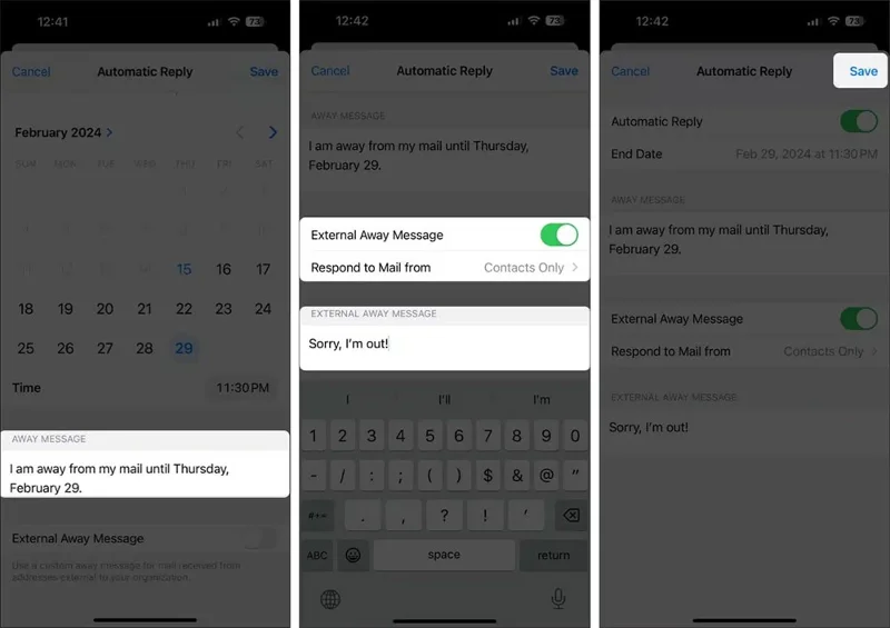 Как да отговаряте автоматично в Mail на iPhone