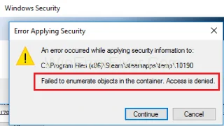 Не вдалося перерахувати об’єкти в контейнері в Windows 10 {вирішено}