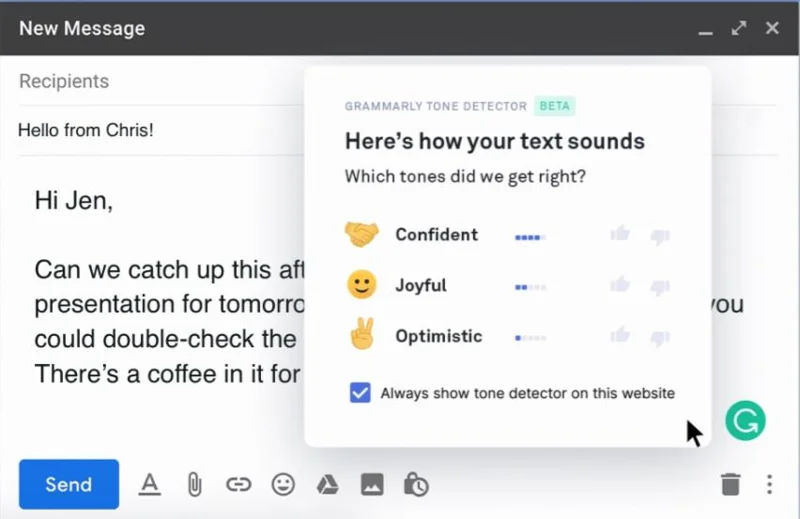 Co je Tone Detector of Grammarly