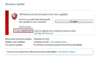 Помилка Windows Update 0x80070020 {вирішено}