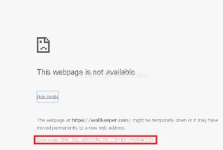 ERR_SSL_VERSION_OR_CIPHER_MISMATCH Σφάλμα στο Google Chrome