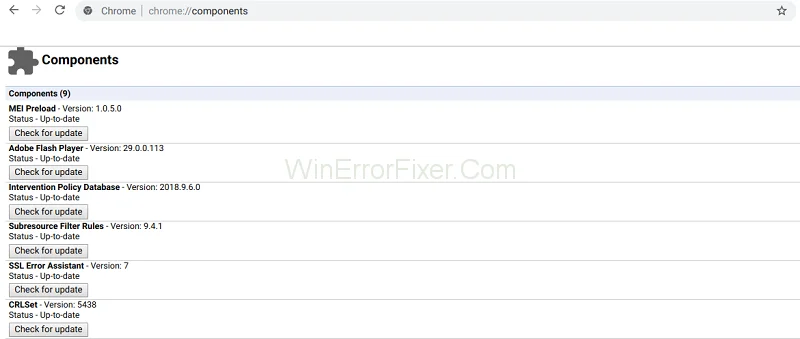 Τι είναι το Chrome://Components και πώς να ενημερώσετε τα στοιχεία χρησιμοποιώντας το