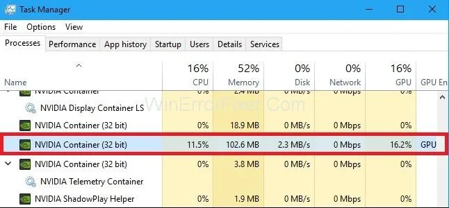 NVIDIA konteineri suur protsessorikasutus {lahendatud}