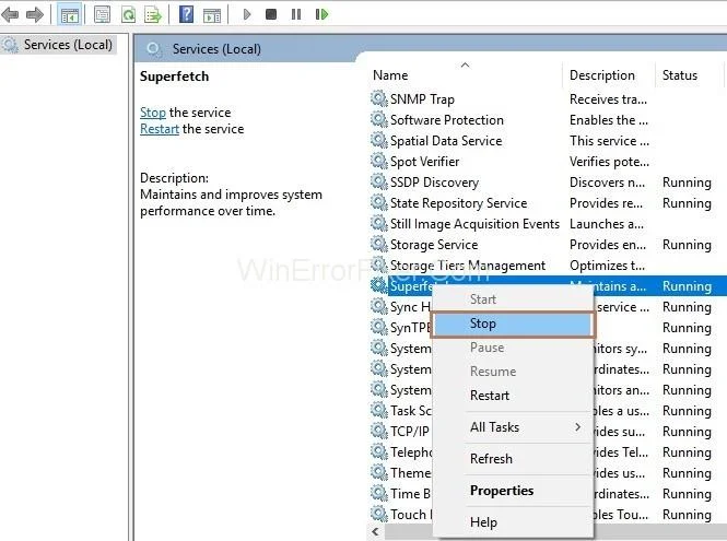 Keelake Superfetch operatsioonisüsteemides Windows 10, 8 ja 7