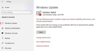Помилка Windows Update 0x80070003 {вирішено}