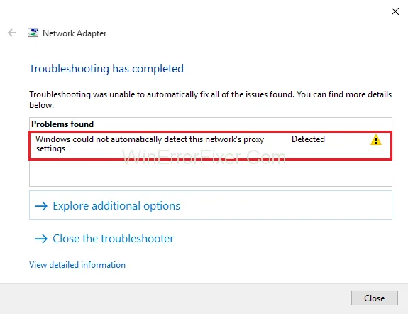 Τα Windows δεν μπόρεσαν να εντοπίσουν τις ρυθμίσεις διακομιστή μεσολάβησης αυτού του δικτύου