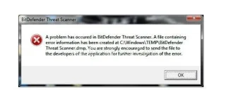 Виникла проблема з помилкою сканера загроз BitDefender {вирішено}