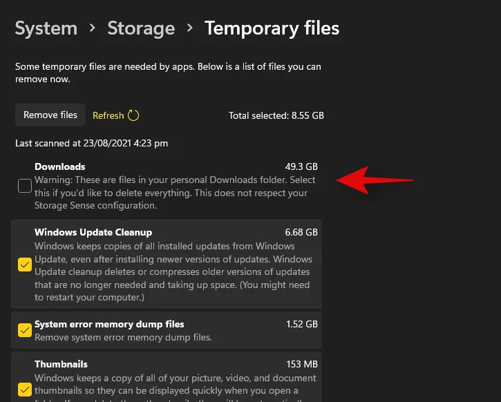 Kako počistiti prostor v sistemu Windows 11