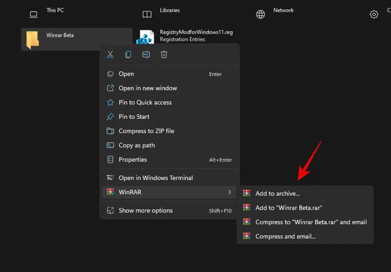 Kontekstni meni Windows 11: Kako dodati WinRAR ali 7-Zip v meni z desnim klikom
