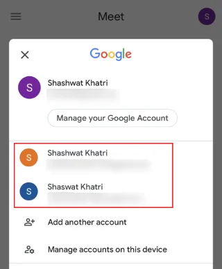 Kako dodati drug račun v Google Meet