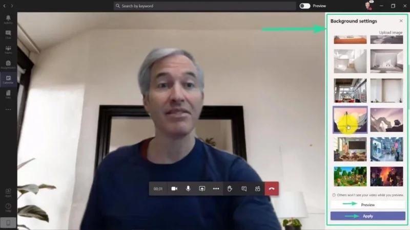 Kako spremeniti ozadje v Microsoft Teams z učinki ozadja