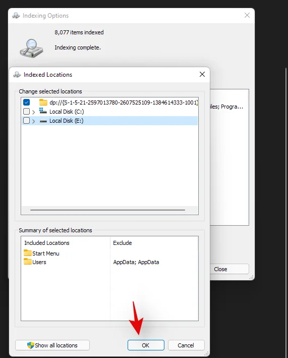 Kako popraviti visoko porabo CPE-ja ali diska pri iskanju Windows v sistemu Windows 11
