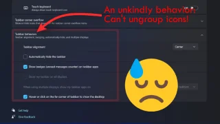 Funkce „Nikdy nekombinovat“ ikony pro Windows 11 zůstává snem, protože stále nemůžete oddělit ikony