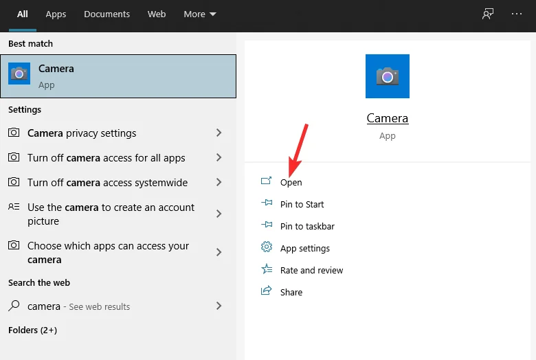 Kameran testaaminen Microsoft Teamsissa