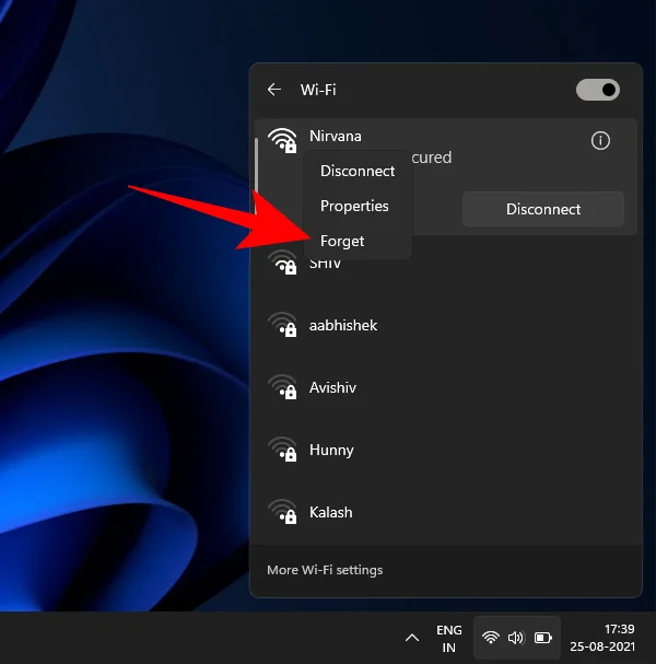 Kako pozabiti omrežje v sistemu Windows 11