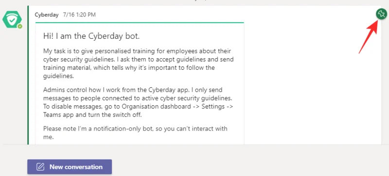 Üzenet rögzítése a Microsoft Teamsben