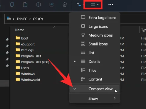 Hur man ökar utrymmet mellan objekt i Windows 11 File Explorer