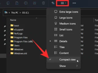 Jak zvětšit mezeru mezi položkami v Průzkumníku souborů Windows 11