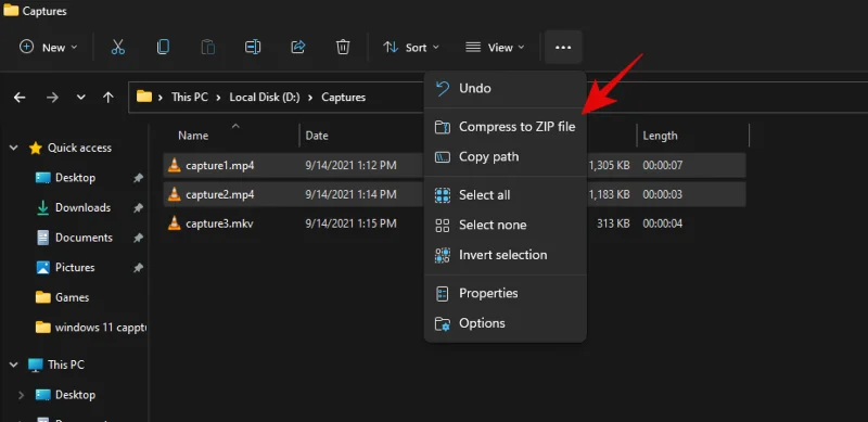 Как да архивирате един или няколко файла в Windows 11