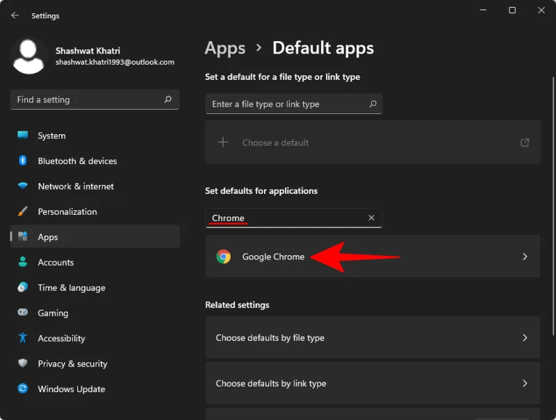 Google Chrome'i määramine Windows 11 vaikebrauseriks