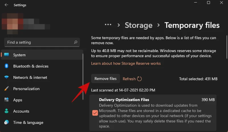 Kako izbrisati začasne datoteke v sistemu Windows 11