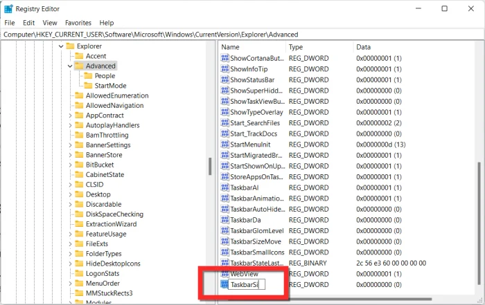 Kako narediti opravilno vrstico manjšo ali večjo v sistemu Windows 11