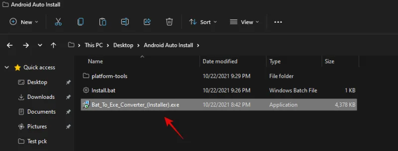 Kako samodejno naložiti APK na Windows 11 z dvojnim klikom