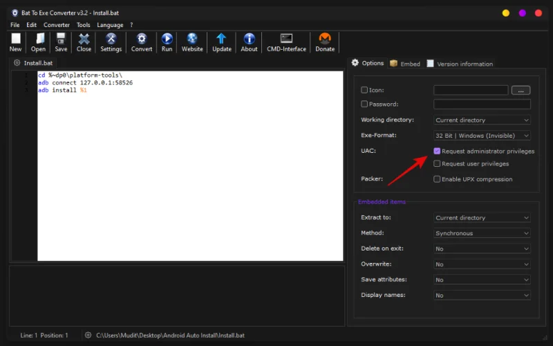 Kako samodejno naložiti APK na Windows 11 z dvojnim klikom