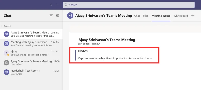 Kako narediti zapiske sestankov v Microsoft Teams
